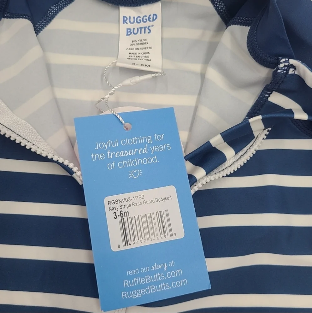 NEW RuggedButts long-sleeved rashguard swimsuit size 3-6 months